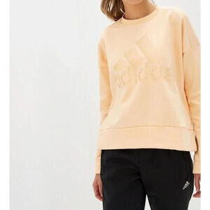 Adidas Women's ID Glam Logo Sweatshirt Glow Orange  sz. XS